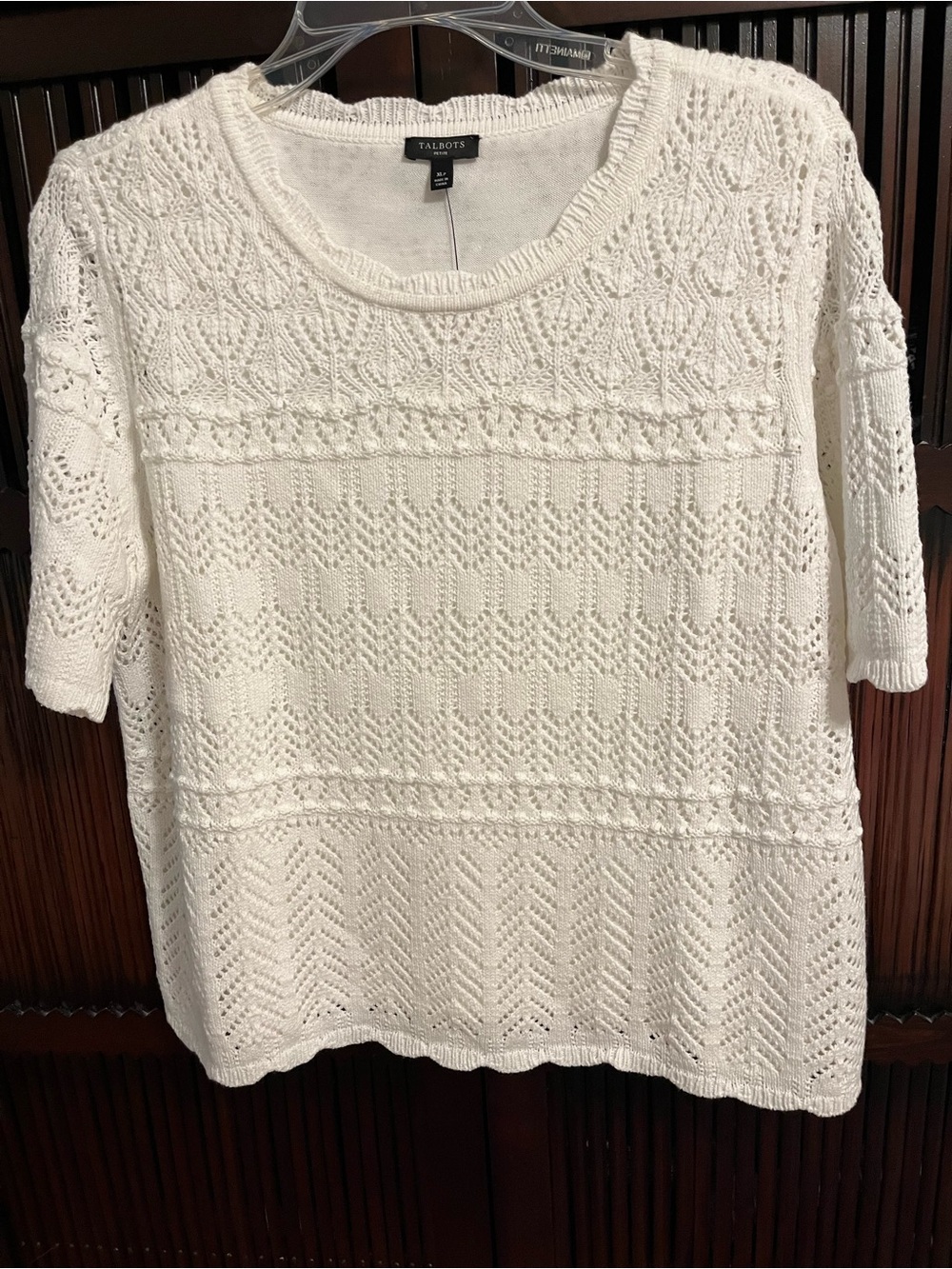 White Lace Sweater Knit Top